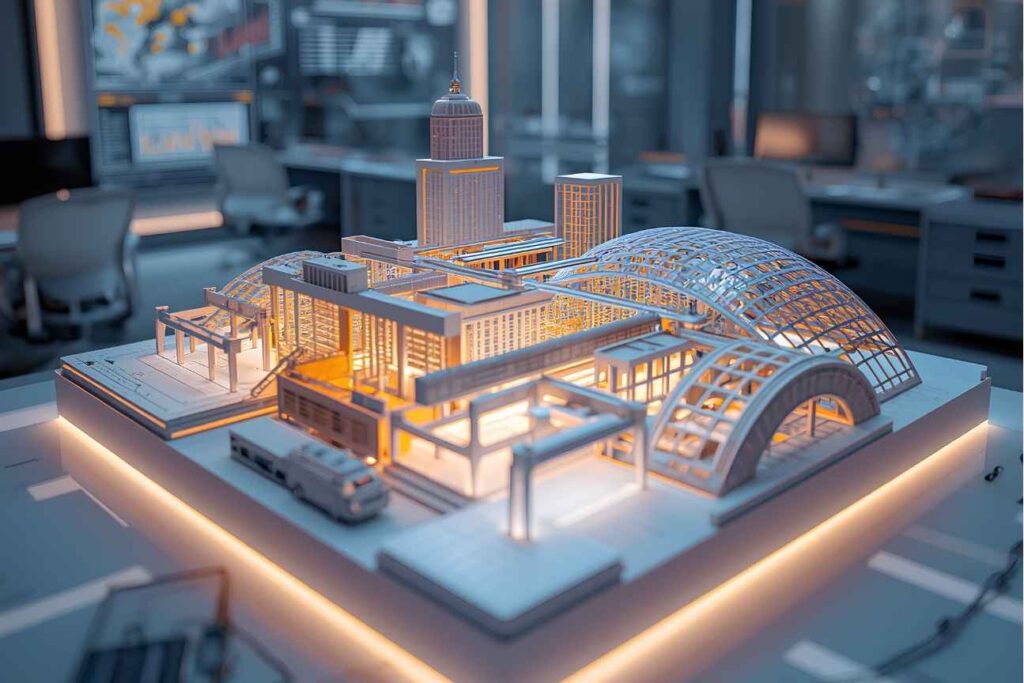 A 3D model representing a digital twin in asset management